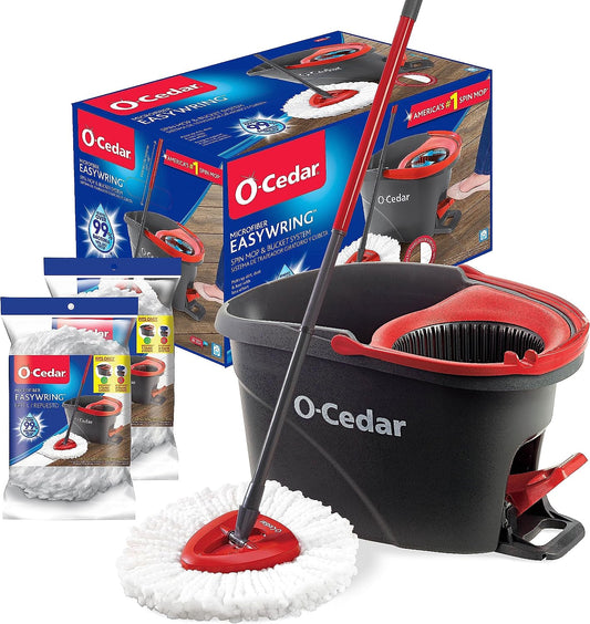 O-Cedar EasyWring Microfiber Spin Mop & Bucket Floor Cleaning System